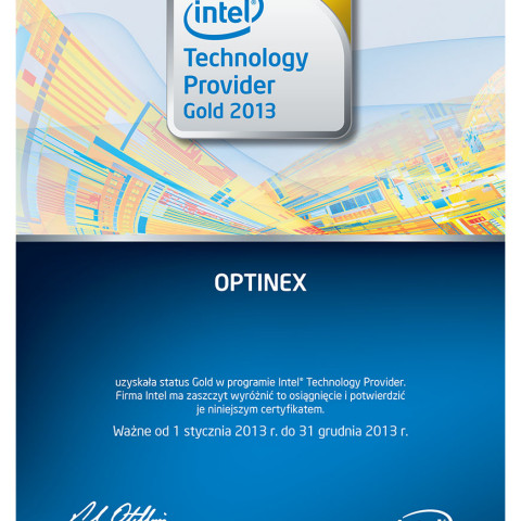 Personalizowany Certyfikat Członkostwa Intel® Technology Provi