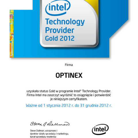 Personalizowany Certyfikat Członkostwa Intel® Technology Provi